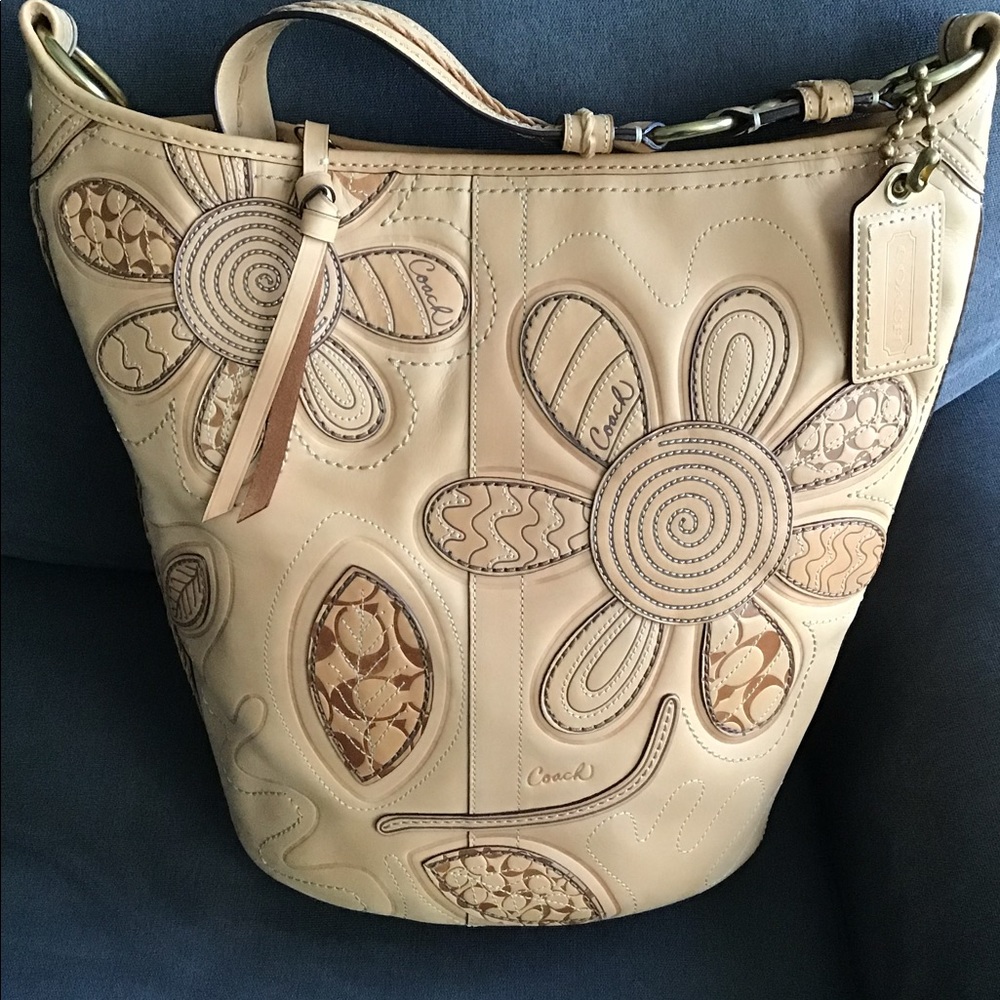 Coach Bleeker tooled floral large tote